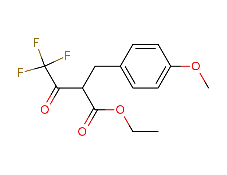 Molecular Structure of 121749-58-4 (4,4,4-trifluoro-2-(4-methoxy-benzyl)-3-oxo-butyric acid ethyl ester)