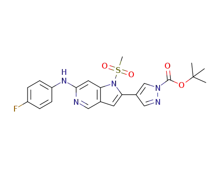 tert-butyl 4-(6-(4-fluorophenylamino)-1-(methylsulfonyl)-1H-pyrrolo[3,2-c]pyridin-2-yl)-1H-pyrazole-1-carboxylate