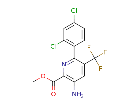 Molecular Structure of 1334547-23-7 (3-amino-6-(2,4-dichlorophenyl)-5-trifluoromethylpyridine-2-carboxylic acid methyl ester)