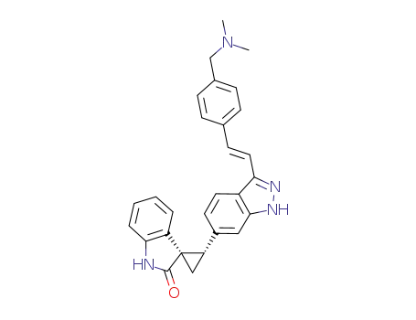(1R,2S)-(E)-2-(3-(4-((dimethylamino)methyl)styryl)-1H-indazol-6-yl)spiro[cyclopropane-1,3'-indolin]-2'-one