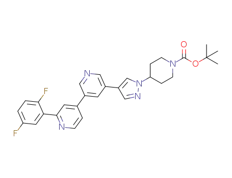 4-{4-[2'-(2,5-difluoro-phenyl)-[3,4']bipyridinyl-5-yl]-pyrazol-1-yl}-piperidine-1-carboxylic acid tert-butyl ester
