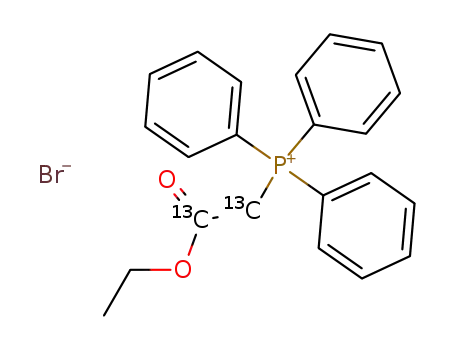 Molecular Structure of 109376-35-4 ((CARBETHOXYMETHYL-1,2-13C2)TRIPHENYLPHOSPHONIUM BROMIDE)