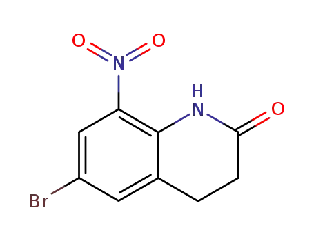 Molecular Structure of 858213-76-0 (6-bromo-3,4-dihydro-8-nitro-2(1H)-Quinolinone)