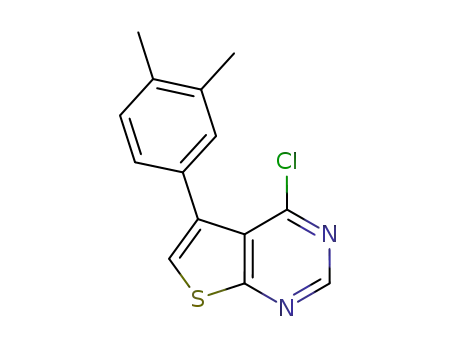 Molecular Structure of 379241-56-2 (4-CHLORO-5-(3,4-DIMETHYLPHENYL)THIENO[2,3-D]PYRIMIDINE)