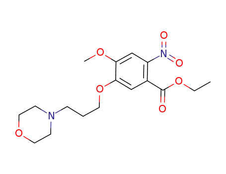 Molecular Structure of 1040264-48-9 (ethyl 4-methoxy-5-(3-morpholin-4-ylpropoxy)-2-nitrobenzoate)