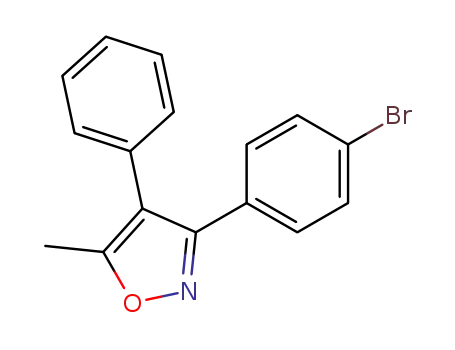 Molecular Structure of 181697-19-8 (3-(4-BROMO-PHENYL)-5-METHYL-4-PHENYL-ISOXAZOLE)
