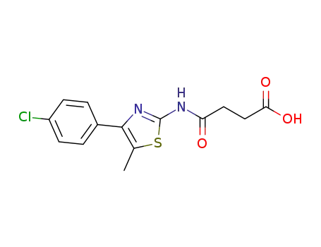 Molecular Structure of 438215-14-6 (4-((4-(4-chlorophenyl)-5-methylthiazol-2-yl)amino)-4-oxobutanoic acid)