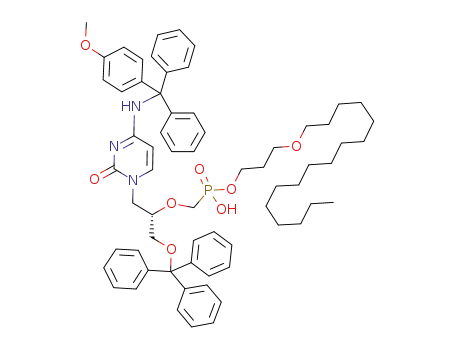 N<sub>4</sub>-monomethoxytrityl-O<sub>3</sub>'-trityl-cidofovir, hexadecyloxypropyl ester