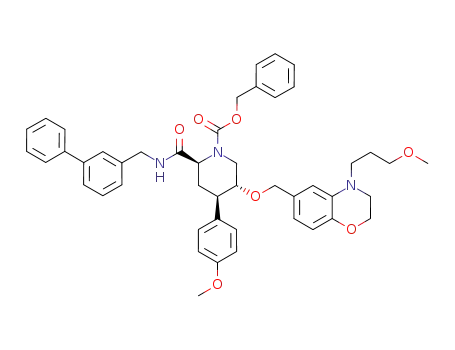 (2S,4R,5R)-2-[(biphenyl-3-ylmethyl)-carbamoyl]-4-(4-methoxy-phenyl)-5-[4-(3-methoxy-propyl)-3,4-dihydro-2H-benzo[1,4]oxazin-6-ylmethoxy]piperidine-1-carboxylic acid benzyl ester