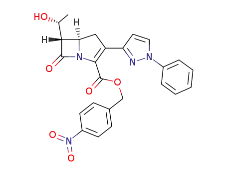 p-nitrobenzyl (5R,6S)-6-[(1R)-hydroxyethyl]-2-(1-phenylpyrazol-3-yl)-carbapen-2-em-3-carboxylate