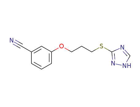 Molecular Structure of 935760-05-7 (3-{[3-(1H-1,2,4-triazol-3-ylthio)propyl]oxy}benzonitrile)