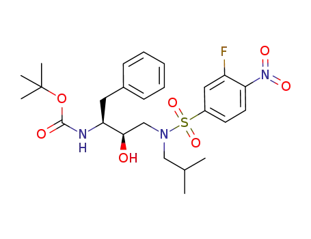 Molecular Structure of 602311-49-9 ([(1S,2R)-3-[[(3-fluoro-4-nitrophenyl)sulfonyl](2-methylpropyl)amino]-2-hydroxy-1-(phenylmethyl)propyl]carbamic acid 1,1-dimethylethyl ester)