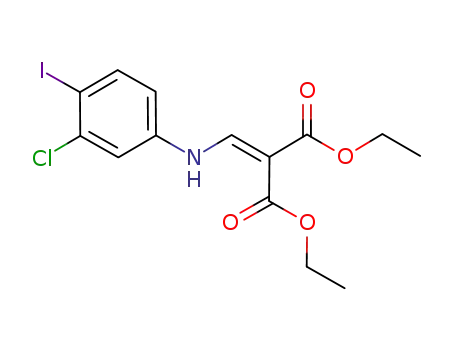 Molecular Structure of 1021912-99-1 (diethyl {[(3-chloro-4-iodophenyl)amino]methylidene}propanedioate)