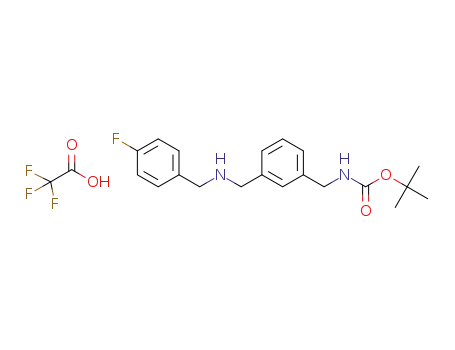 Molecular Structure of 1201663-16-2 (tert-butyl 3-((4-fluorobenzylamino)methyl)benzylcarbamate trifluoroacetate)