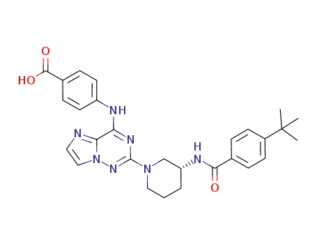 (R)-4-(2-(3-(4-tert-butylbenzamido)piperidin-1-yl)imidazo[1,2-f][1,2,4]triazin-4-ylamino)benzoic acid