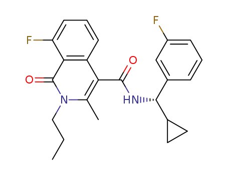 8-fluoro-3-methyl-1-oxo-2-propyl-1,2-dihydro-isoquinoline-4-carboxylic acid [(S)-cyclopropyl-(3-fluoro-phenyl)-methyl]-amide