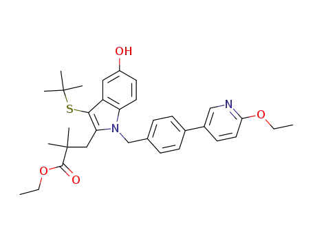 3-{3-tert-butylsulfanyl-1-[4-(6-ethoxy-pyridin-3-yl)-benzyl]-5-hydroxy-1H-indol-2-yl}-2,2-dimethyl-propionic acid ethyl ester
