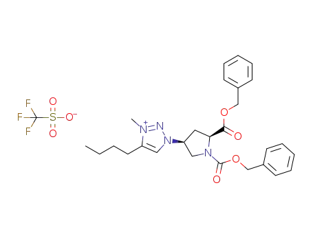 3-((3S,5S)-1,5-bis(benzyloxycarbonyl)pyrrolidin-3-yl)-5-butyl-1-methyl-3H-1,2,3-triazol-1-ium trifluoromethanesulfonate