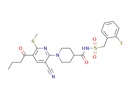 1-[5-butyryl-3-cyano-6-(methylthio)pyridin-2-yl]-N-[(2-fluorobenzyl)sulfonyl]piperidine-4-carboxamide
