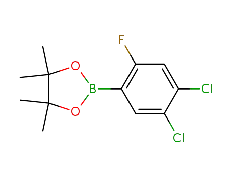 Molecular Structure of 1116681-96-9 (2-(4,5-Dichloro-2-fluorophenyl)-4,4,5,5-tetramethyl-1,3,2-dioxaborolane)