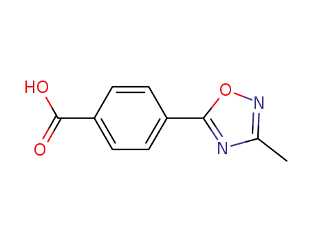Molecular Structure of 851048-56-1 (4-(3-METHYL-1,2,4-OXADIAZOL-5-YL)BENZOIC ACID)