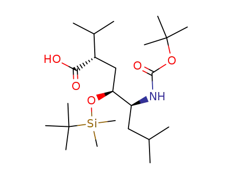 4(S)-<(tert-butyldimethylsilyl)oxy>-5(S)-<(tert-butyloxycarbonyl)amino>-2(S)-isopropyl-7-methyloctanoic acid
