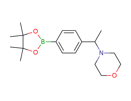 Molecular Structure of 1206594-12-8 (4-(1-(4-(4,4,5,5-Tetramethyl-1,3,2-dioxaborolan-2-yl)phenyl)ethyl)morpholine)