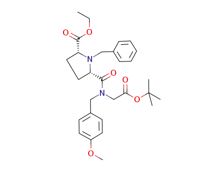 (2R,5S)-1-benzyl-5-[tert-butoxycarbonylmethyl-(4-methoxybenzyl)carbamoyl]pyrrolidine-2-carboxylic acid ethyl ester