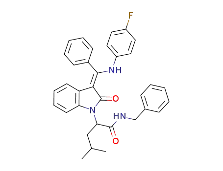 2-((Z)-3-((4-fluorophenylamino)(phenyl)methylene)-2-oxoindolin-1-yl)-N-benzyl-4-methylpentanamide