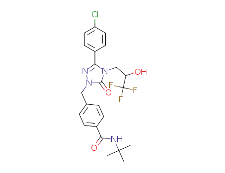 N-tert-Butyl-4-{[3-(4-chlorophenyl)-5-oxo-4-(3,3,3-trifluoro-2-hydroxypropyl)-4,5-dihydro-1H-1,2,4-triazol-1-yl]methyl}benzamide