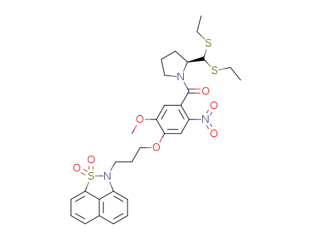 2-(3-[4-((2S)-2-[di(ethylsulfanyl)methyl]tetrahydro-1H-1-pyrrolyl)carbonyl-2-methoxy-5-nitrophenoxy]propyl)-1,2-dihydro-1λ(6)-naphtho[1,8-cd]isothiazole-1,1-dione