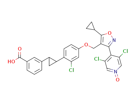 4-(4-((4-(2-(3-carboxyphenyl)cyclopropyl)-3-chlorophenoxy)methyl)-5-cyclopropylisoxazol-3-yl)-3,5-dichloropyridine 1-oxide