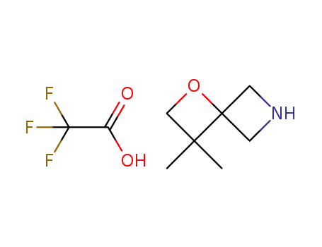 Molecular Structure of 1254036-08-2 (3,3-dimethyl-1-Oxa-6-azaspiro[3.3]heptane 2,2,2-trifluoroacetate salt)