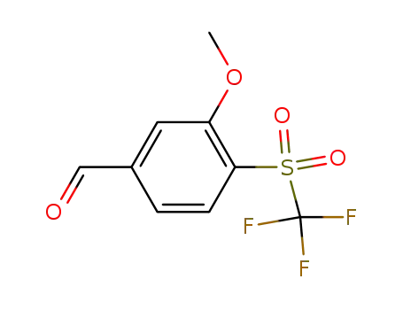 Molecular Structure of 190786-10-8 (Benzaldehyde, 3-methoxy-4-[(trifluoromethyl)sulfonyl]-)