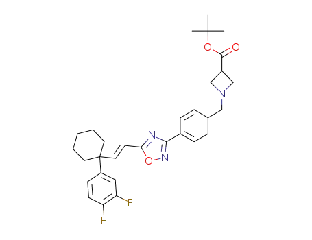 (E)-tert-butyl 1-(4-(5-(2-(1-(3,4-difluorophenyl)cyclohexyl)vinyl)-1,2,4-oxadiazol-3-yl)benzyl)azetidine-3-carboxylate