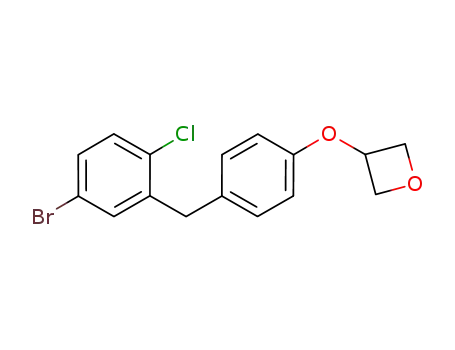 Molecular Structure of 1210344-20-9 (3-(4-(5-bromo-2-chlorobenzyl)phenoxy)oxetane)