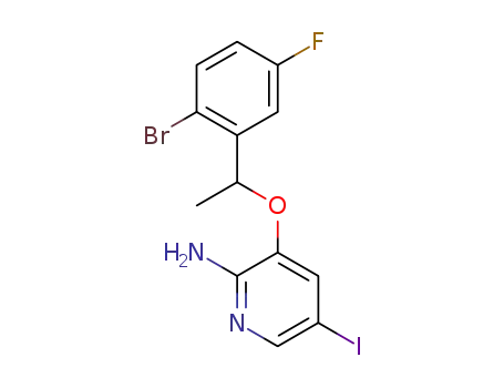 3-[1-(2-bromo-5-fluorophenyl)ethoxy]-5-iodopyridin-2-ylamine