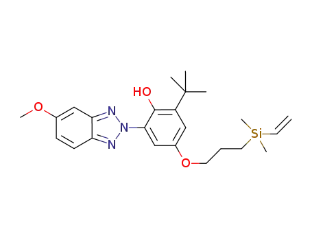 Molecular Structure of 122430-79-9 (2-TERT-BUTYL-4-[3-(DIMETHYLVINYLSILANYL)PROPOXY]-6-(5-METHOXYBENZOTRIAZOL-2-YL)-PHENOL)