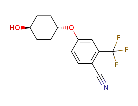Molecular Structure of 1258838-30-0 (4-(4-hydroxy-cyclohexyloxy)-2-trifluoromethylbenzonitrile)