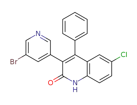 2(1H)-Quinolinone, 3-(5-bromo-3-pyridinyl)-6-chloro-4-phenyl-