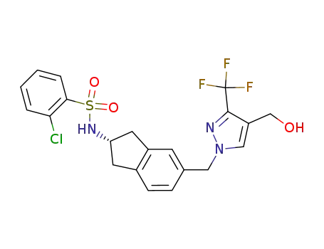 (S)-N-(5-((4-(hydroxymethyl)-3-(trifluoromethyl)-1H-pyrazol-1-yl)methyl)-2,3-dihydro-1H-inden-2-yl)-2-chlorobenzenesulfonamide
