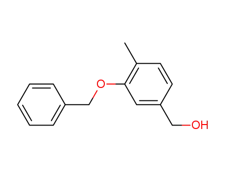 Molecular Structure of 916792-34-2 (3-(Benzyloxy)-4-methylbenzyl alcohol, 2-(Benzyloxy)-4-hydroxytoluene)