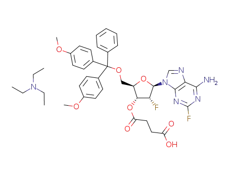 Molecular Structure of 1188525-51-0 (5'-O-(4,4'-dimethoxytrityl)-3'-O-succinyl-2,2'-difluoro-2'-deoxy adenosine triethylamine)