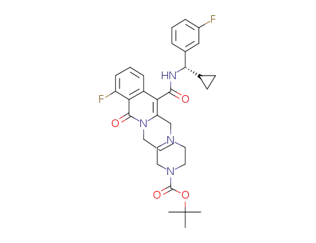 4-(4-{[(S)-cyclopropyl-(3-fluoro-phenyl)-methyl]-carbamoyl}-8-fluoro-1-oxo-2-propyl-1,2-dihydro-isoquinolin-3-ylmethyl)-piperazine-1-carboxylic acid tert-butyl ester
