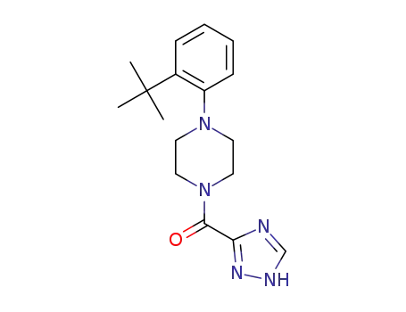 Molecular Structure of 1252656-17-9 (1-(2-tert-Butylphenyl)-4-(1H-1,2,4-triazol-3-ylcarbonyl)piperazine)