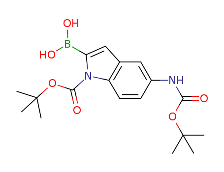 2-BORONO-5-[[(1,1-DIMETHYLETHOXY)CARBONYL]AMINO]-1H-INDOLE-1-CARBOXYLIC ACID TERT-BUTYL ESTER