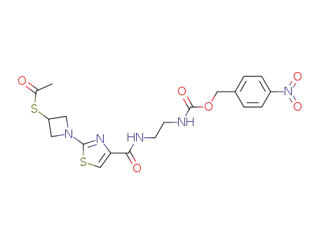 Ethanethioic acid,
S-[1-[4-[[[2-[[[(4-nitrophenyl)methoxy]carbonyl]amino]ethyl]amino]carbon
yl]-2-thiazolyl]-3-azetidinyl] ester