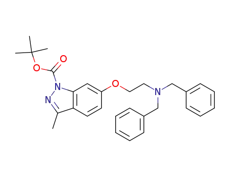 Molecular Structure of 1221179-36-7 (tert-butyl 6-(2-(dibenzylamino)ethoxy)-3-methylindazole-1-carboxylate)