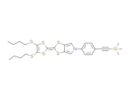 2-(4,5-bis(butylthio)-(1,3)-dithiole-2-ylidene)-N-(4-(trimethylsilylacetylenyl)phenyl)-(1,3)-dithiolo[4,5-c]pyrrole