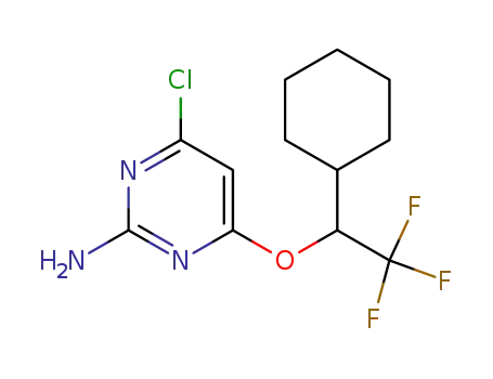 4-chloro-6-[1-cyclohexyl-2,2,2-trifluoro-ethoxy]-pyrimidin-2-ylamine